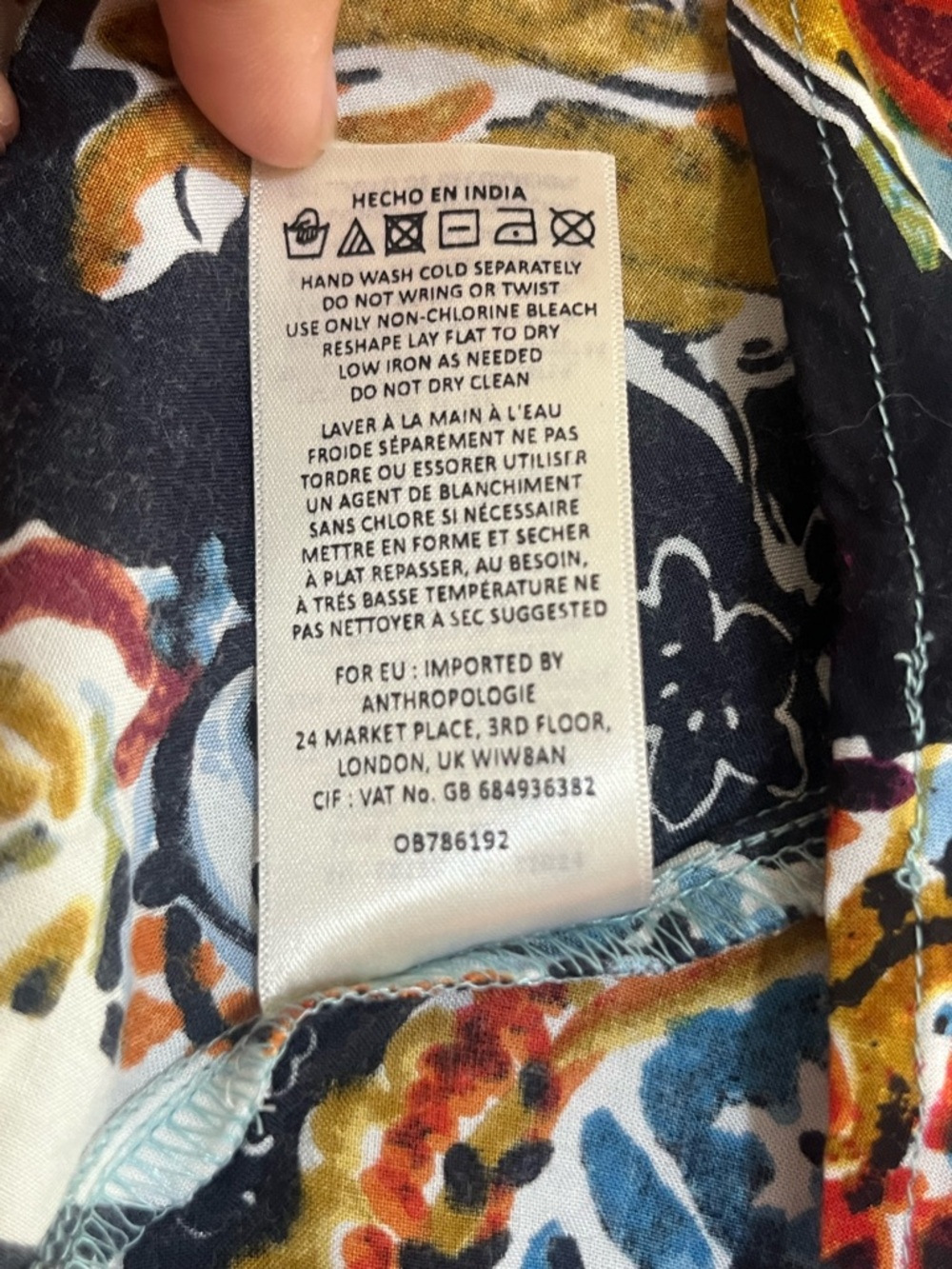 Anthropologie Akemi + Kin Karmina Blue Beaded Floral Paisley Midi Dress Size 4 - Picture 14 of 15